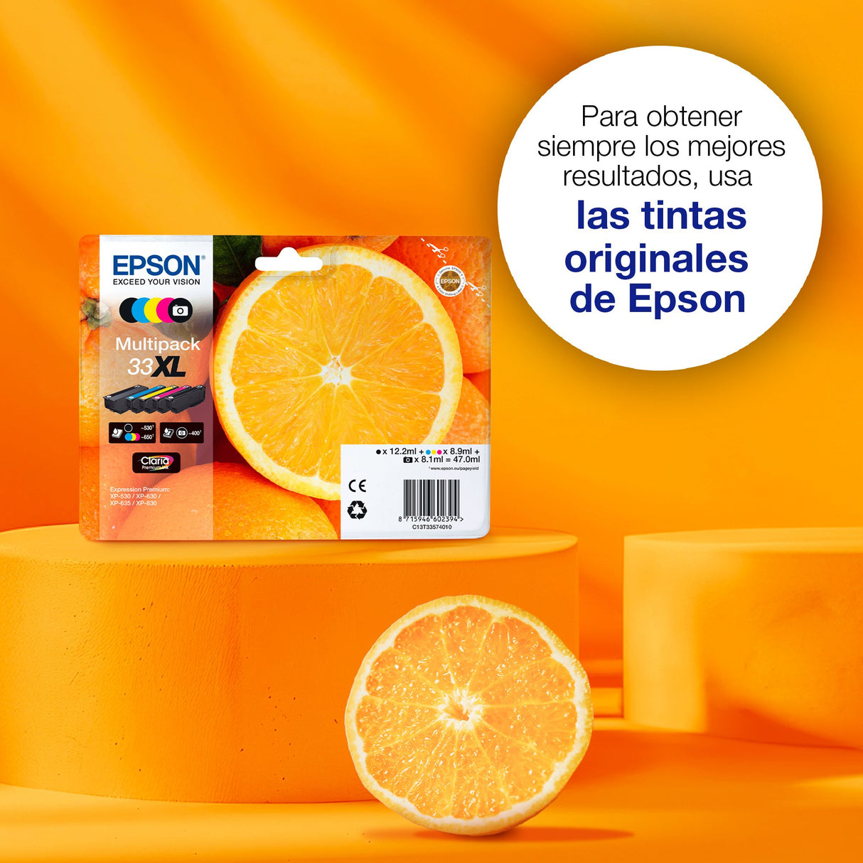 EAN 8715946616209 - Epson Oranges C13T33574510 cartucho de tinta 1 pieza(s) Original High (L) Yield Negro, Foto negro, Cian, imagen 6