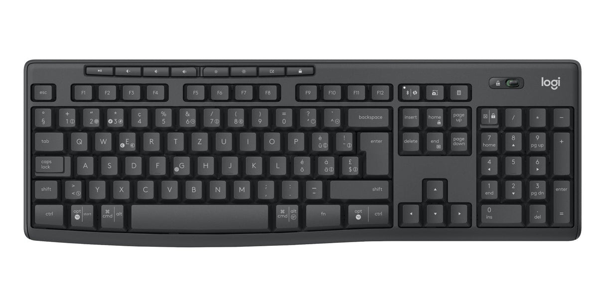 Teclado Suizo + Ratón Logitech Mk370 Combo For Business Rf Wireless + Bluetooth Qwertz Grafito