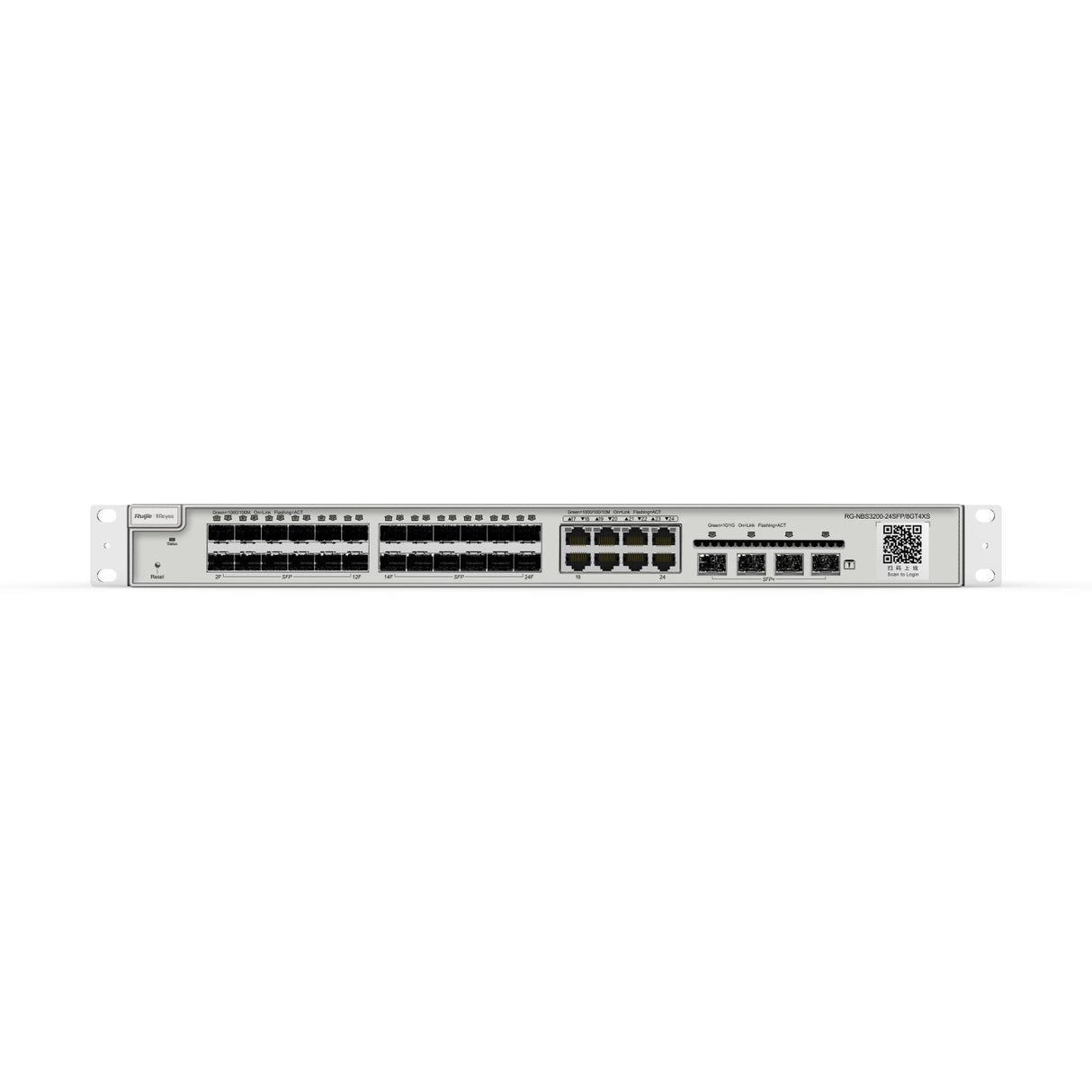 Reyee 24-Port Sfp L2 Managed 10g Switch, 24 Sfp Slots, 8 Gigabit Rj45 Combo Ports, 4 *10g Sfp+ Slo