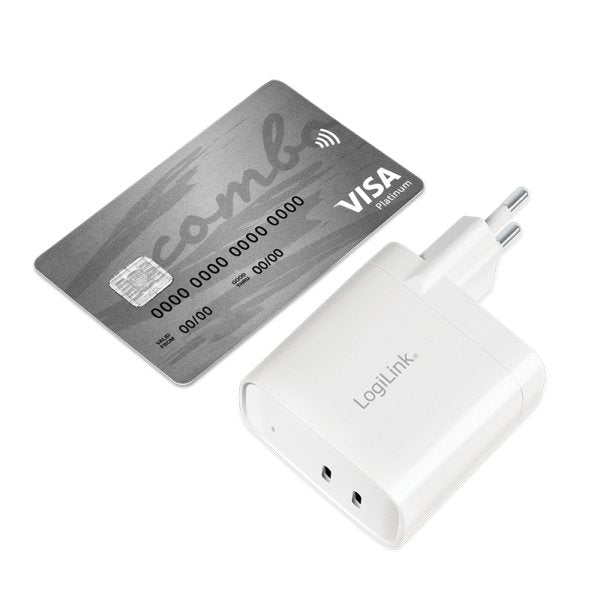 Cargador Logilink 2xusb-C 40 W Blanco