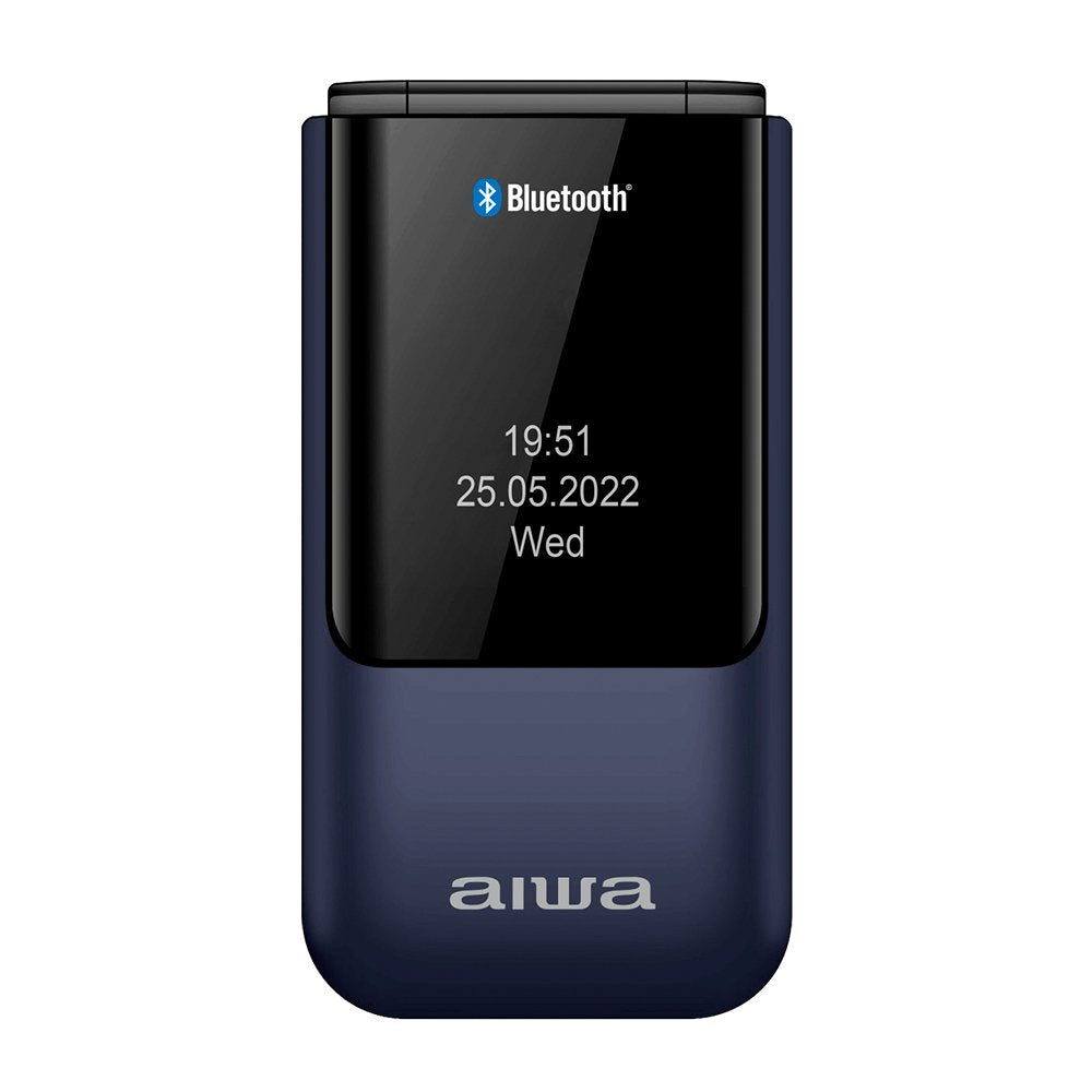 Movil Senior Fp-24bl Blue Aiwa Diseño Flip Dualsim Botones Grandes Pantalla 2.4 Bluetooth Puerto Micro-Usb