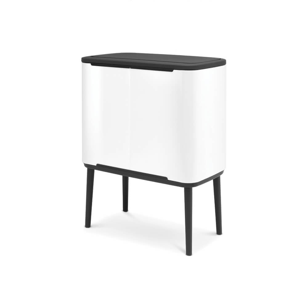 Brabantia 313523 Papelera 33 L Rectangular Acero Inoxidable Negro, Blanco