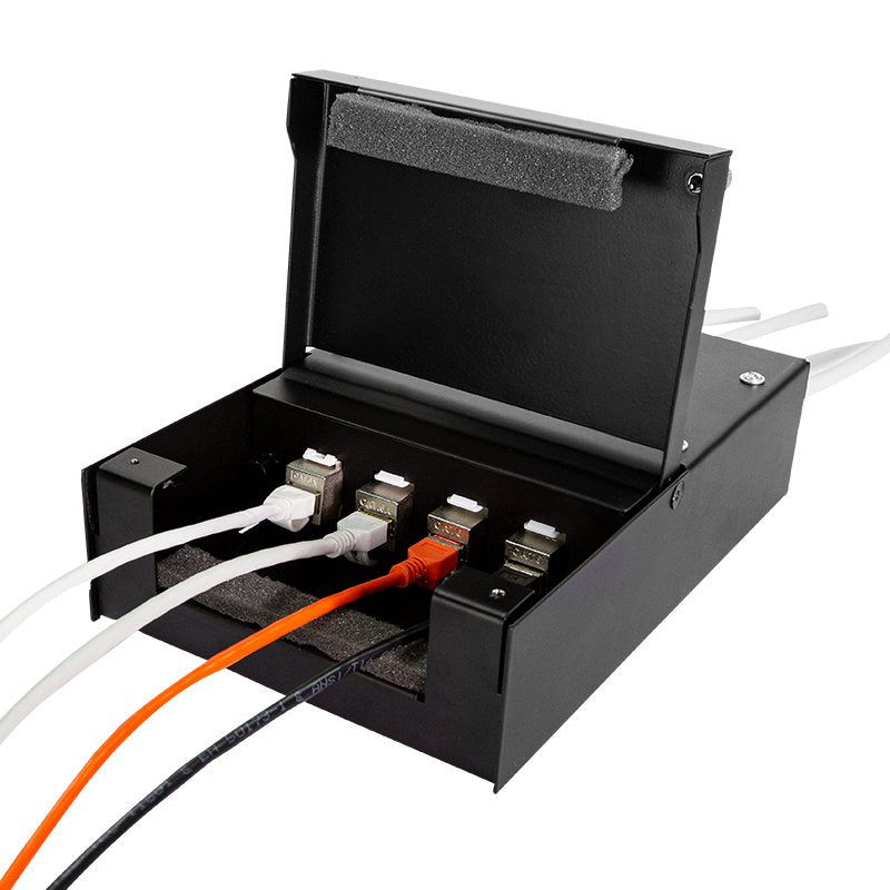 Logilink Consolidation Point Box For 4 Keystone Jacks, Metal, Negro