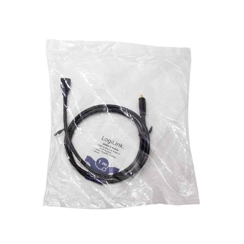 Logilink Usb 2.0 Cable, Micro-Usb M To Micro-Usb F, Negro, 1 M