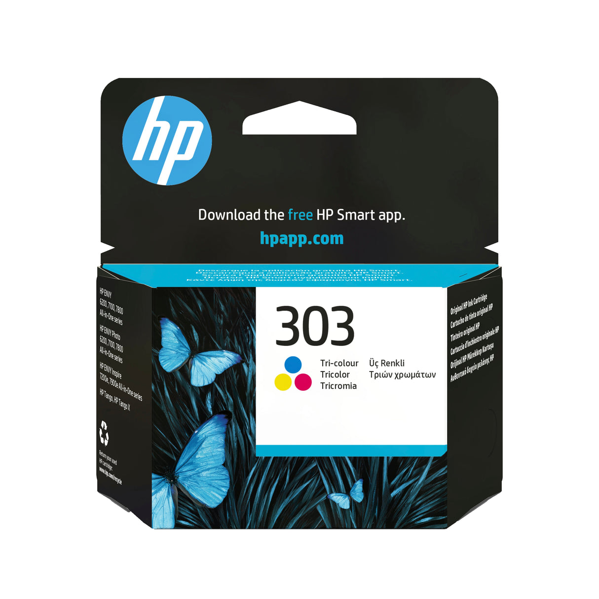 EAN 0190780570975 - HP 303 Tri-color Original Ink Cartridge cartucho de tinta 1 pieza(s) Rendimiento estándar Cian, Magenta, imagen 1