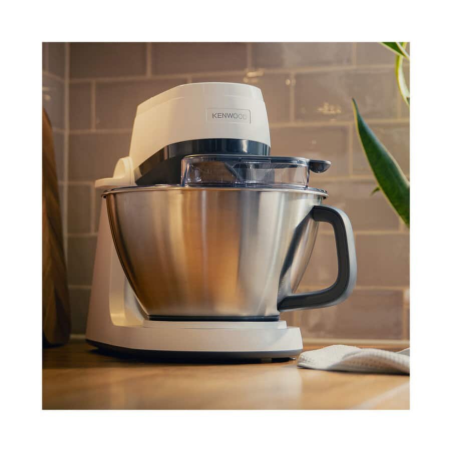 Robot De Cocina Kenwood Multi Tasker Con Cabezal Elevable, Bol 4,3l, Capacidad 1,7 Kg De Masa, Amasadora Y Batidora De Vaso Con Conexión Para Accesorios Y Tapa Antisalpicaduras, Blanco (Khc30.000wh) 0w20010124