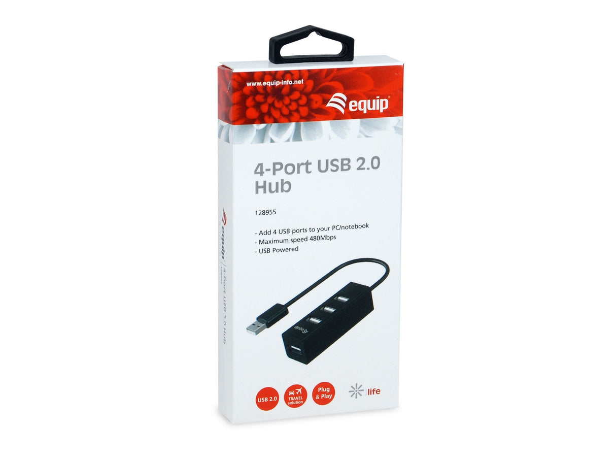 Equip Usb-Hub Usb 2.0 M -> 4x Usb H 0.15cm 480mbps Negro
