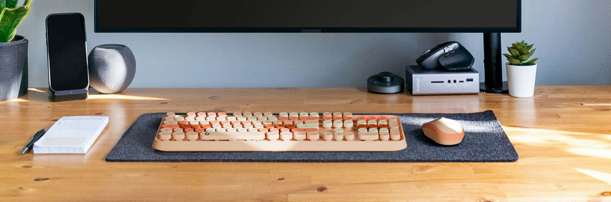 EAN 4250078173472 - KeySonic KSKM-8200M-RF (DE) teclado Ratón incluido Oficina RF inalámbrico QWERTZ Alemán Beige, Marrón, Ro imagen 4