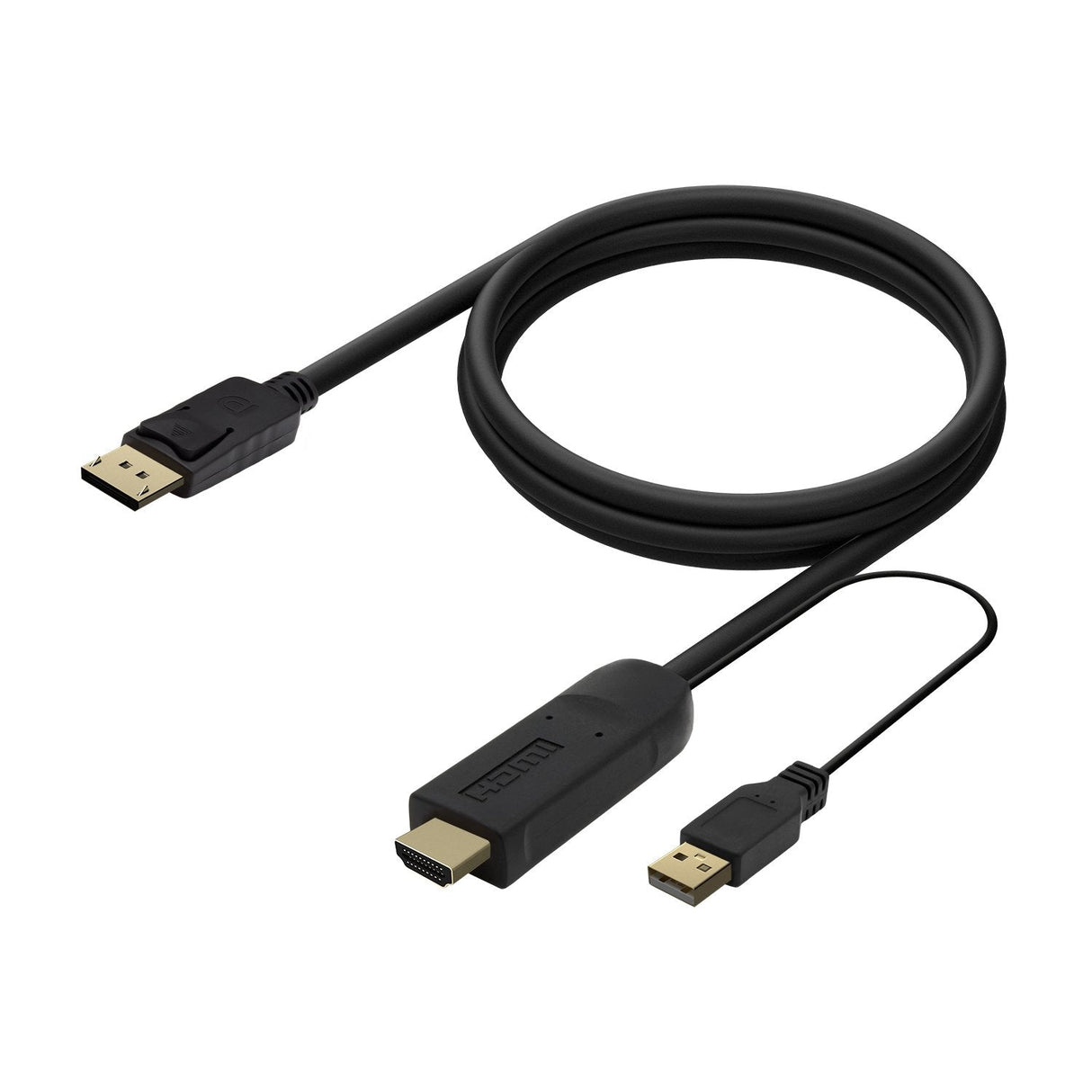 Aisens Cable Activo Hdmi 2.0 + Usb Alim. A Displayport V1.2 - Hdmi/M-Usb/M-Dp/M - 1.80m - Negro