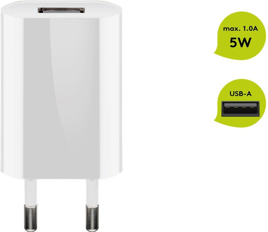 Goobay Cargador Usb 1a (5w) Blanco 44950