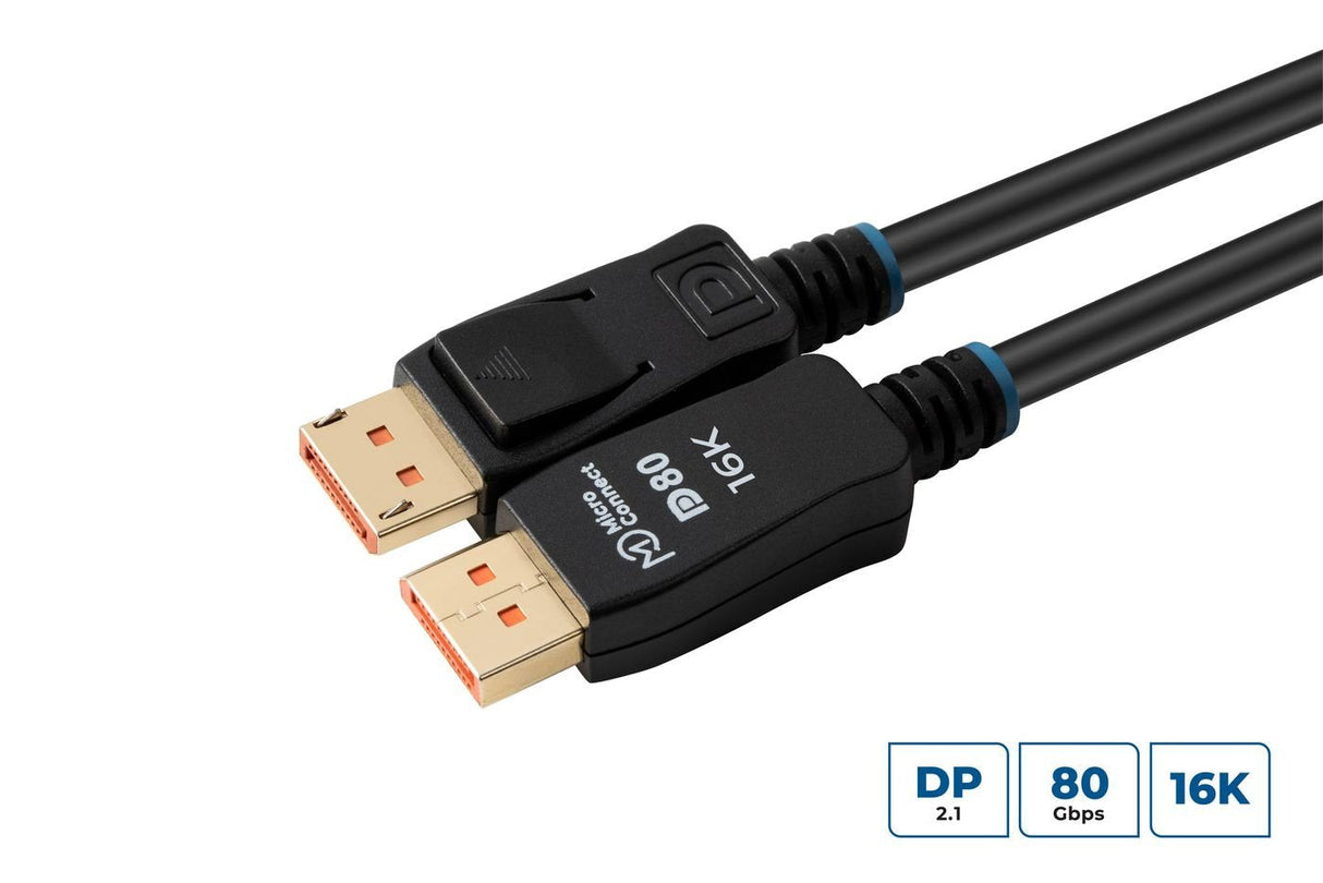Cable 16k Displayport 2.1 80gbps 0.5m, Black