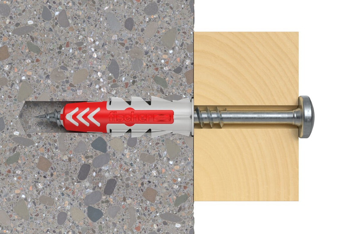 Taco Fischer Duopower 8x40 Rb K Gris Claro/Rojo, 8 Piezas, Con Tornillo Y Pegatinas 535957