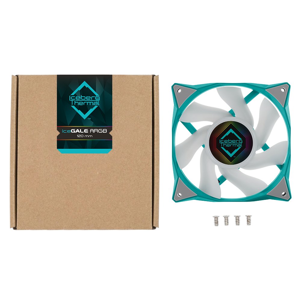 EAN 1230000071185 - Iceberg Thermal IceGALE ARGB Carcasa del ordenador Ventilador 12 cm Verde azulado 1 pieza(s) imagen 4