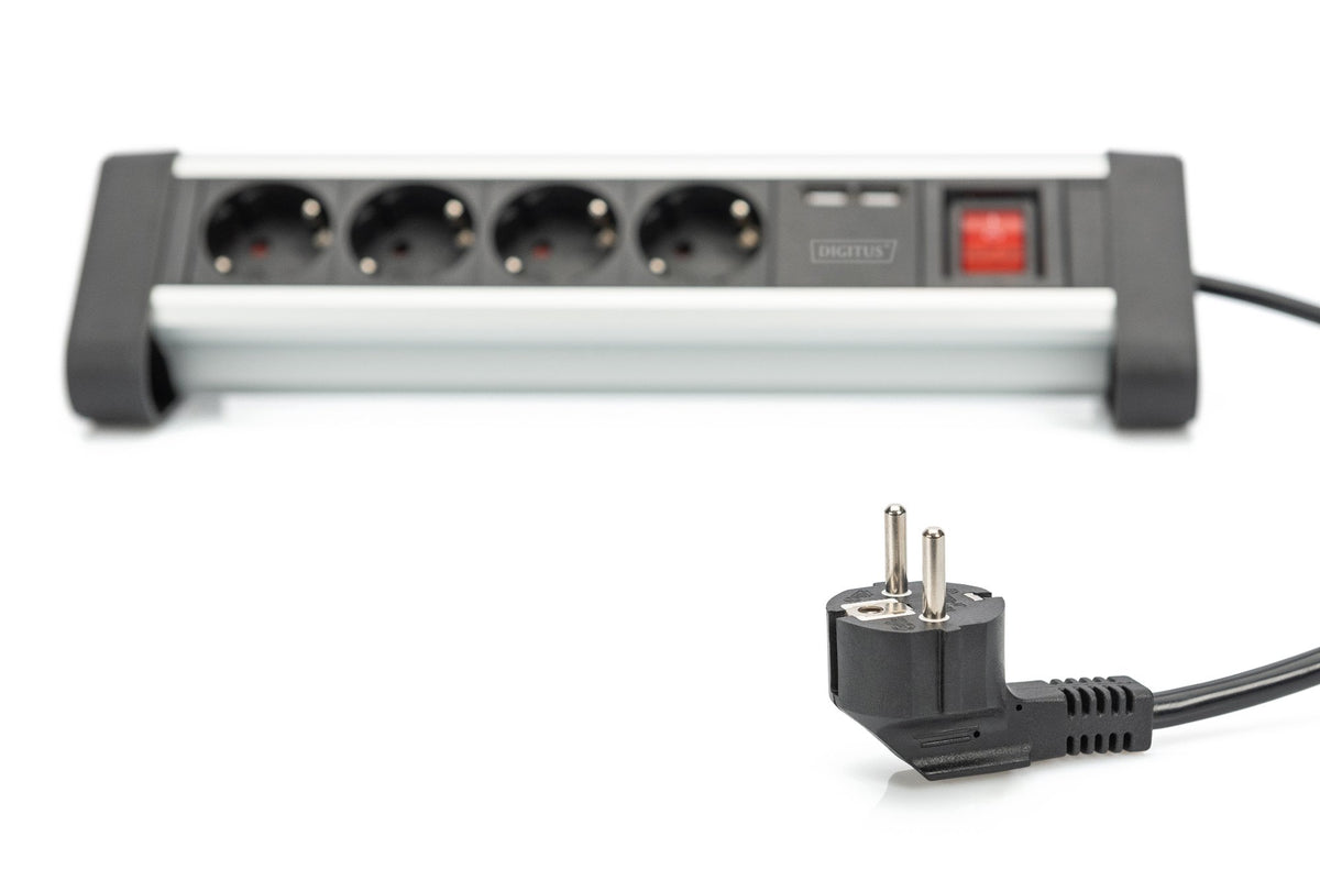 EAN 4016032443216 - Digitus DA-70614 base múltiple 1,5 m 4 salidas AC Interior Negro, Plata imagen 3
