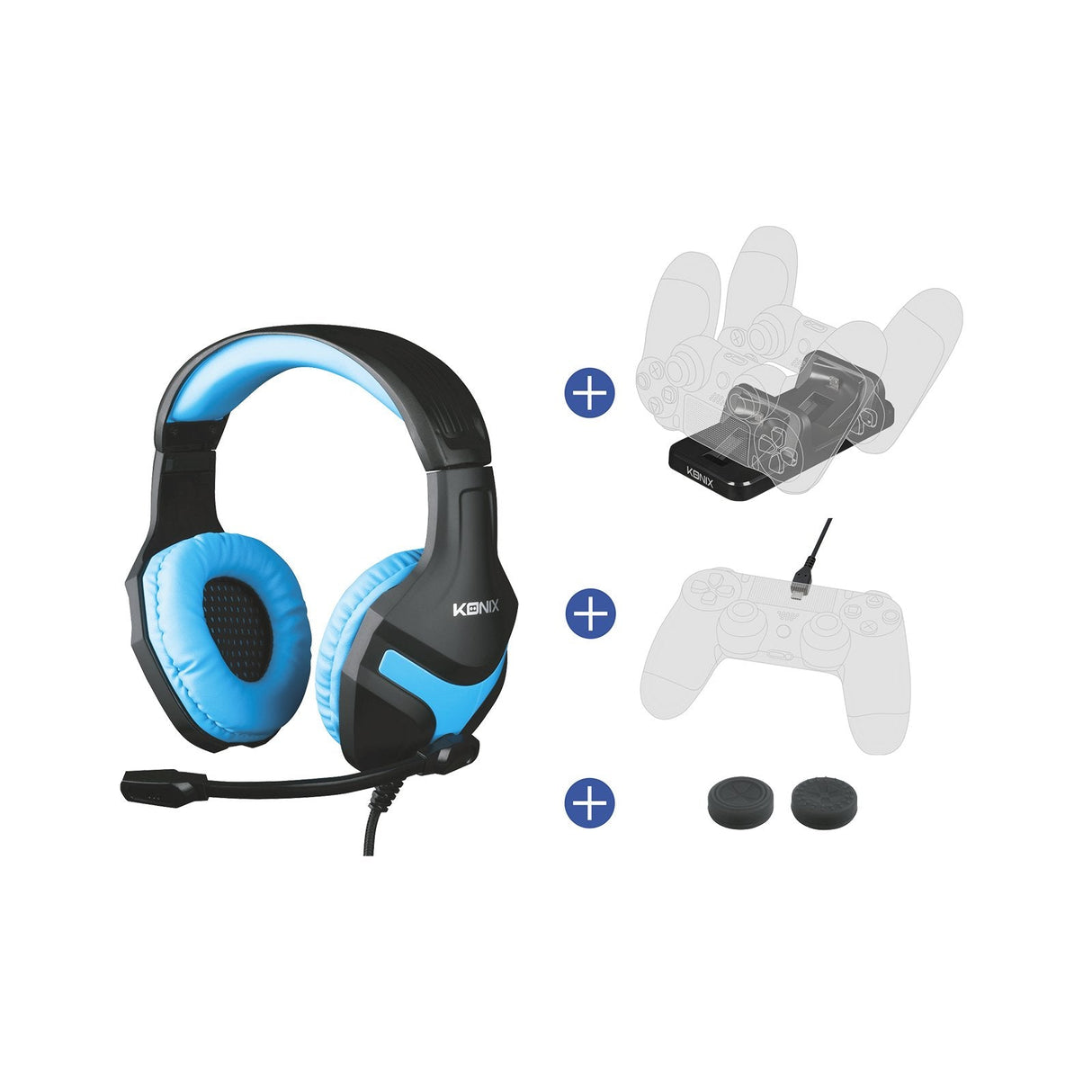Gamer Pack - Auricular + Base De Carga + Grips