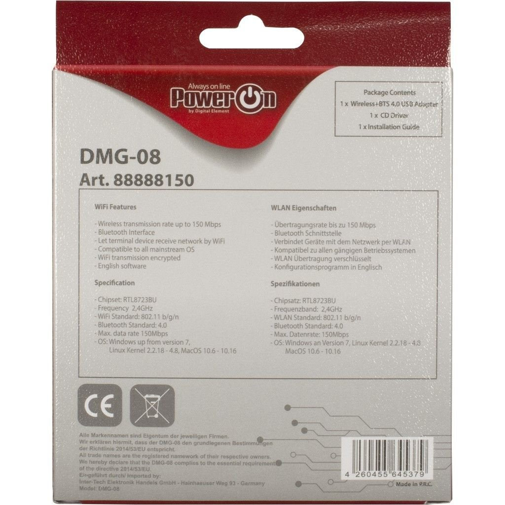EAN 4260455645379 - Inter-Tech DMG-08 WLAN / Bluetooth 150 Mbit/s imagen 4