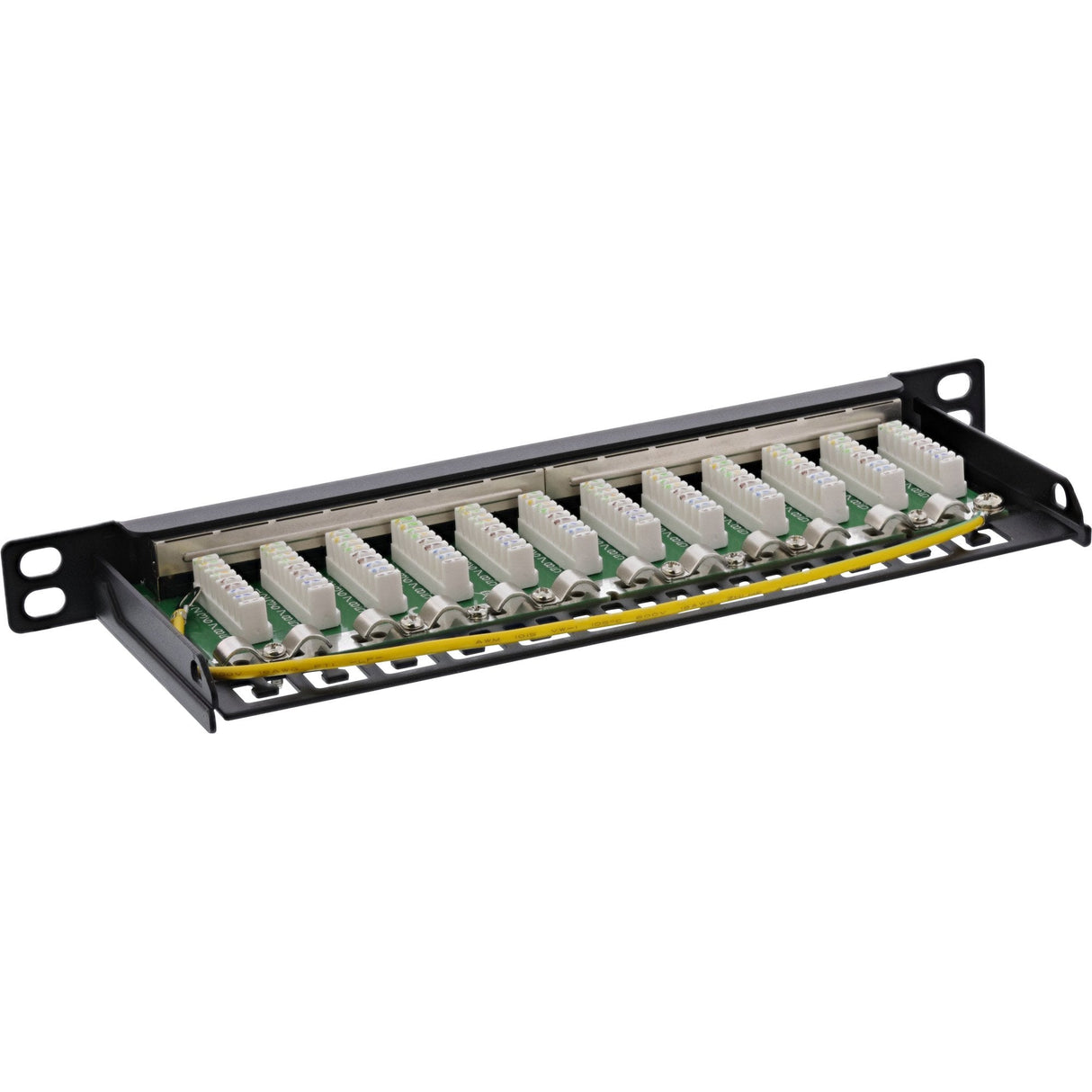 Patch Panel Inline De 10" Cat.6a 0.5u 12 Puertos, Negro Ral9005