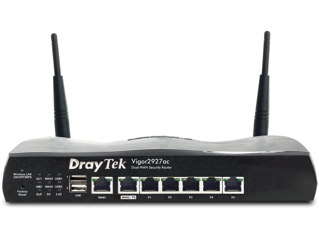 EAN 4710484741202 - DrayTek Vigor2927ac router inalámbrico Gigabit Ethernet Doble banda (2,4 GHz / 5 GHz) 4G Negro imagen 1