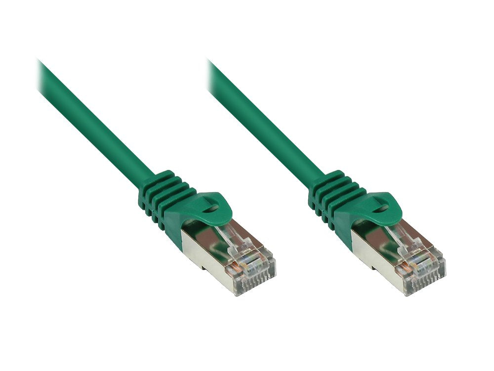 Rns® Cable De Red Mit Rastnasenschutz, Cat. 5e, Sf Utp, Pvc, 100mhz, Grün, 0,15m, Good Connections®