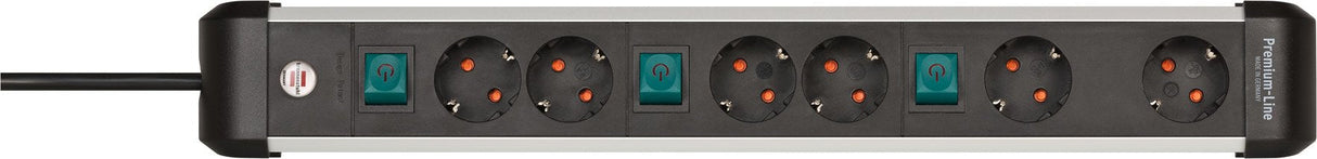 Regleta Brennenstuhl 1391030601 Base Múltiple 3 M 6 Salidas Ac Interior Negro, Plata