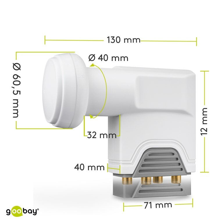 Lnb Universal Goobay Quattro 0,1db Blanco/Gris 67271