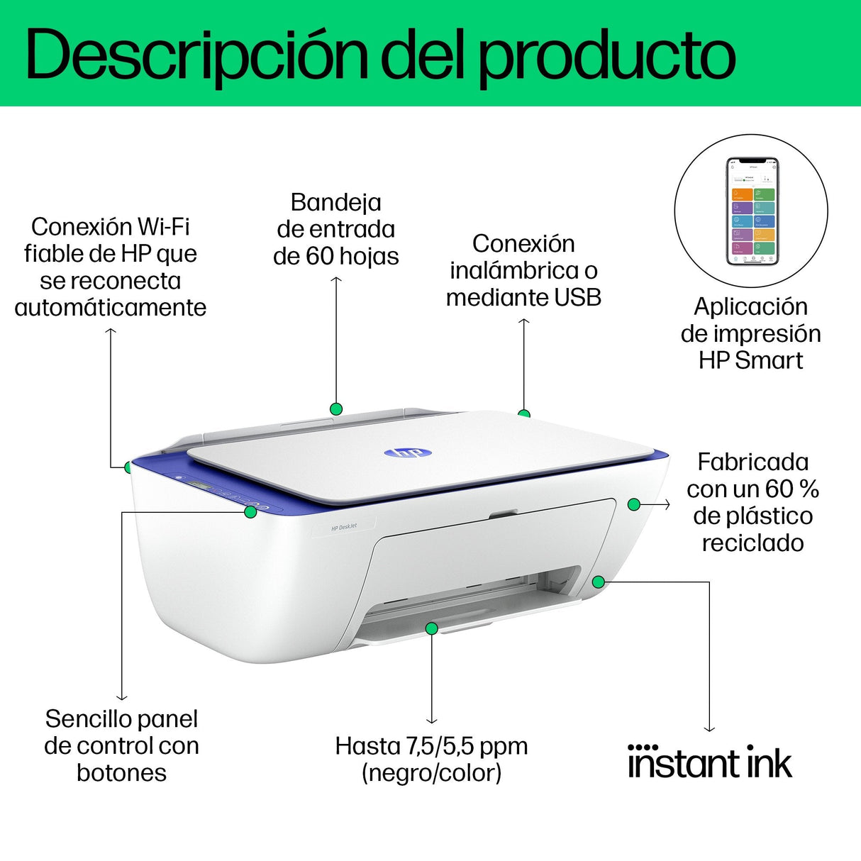 Deskjet 2821e All-In-One Printer Thermal Inkjet A4