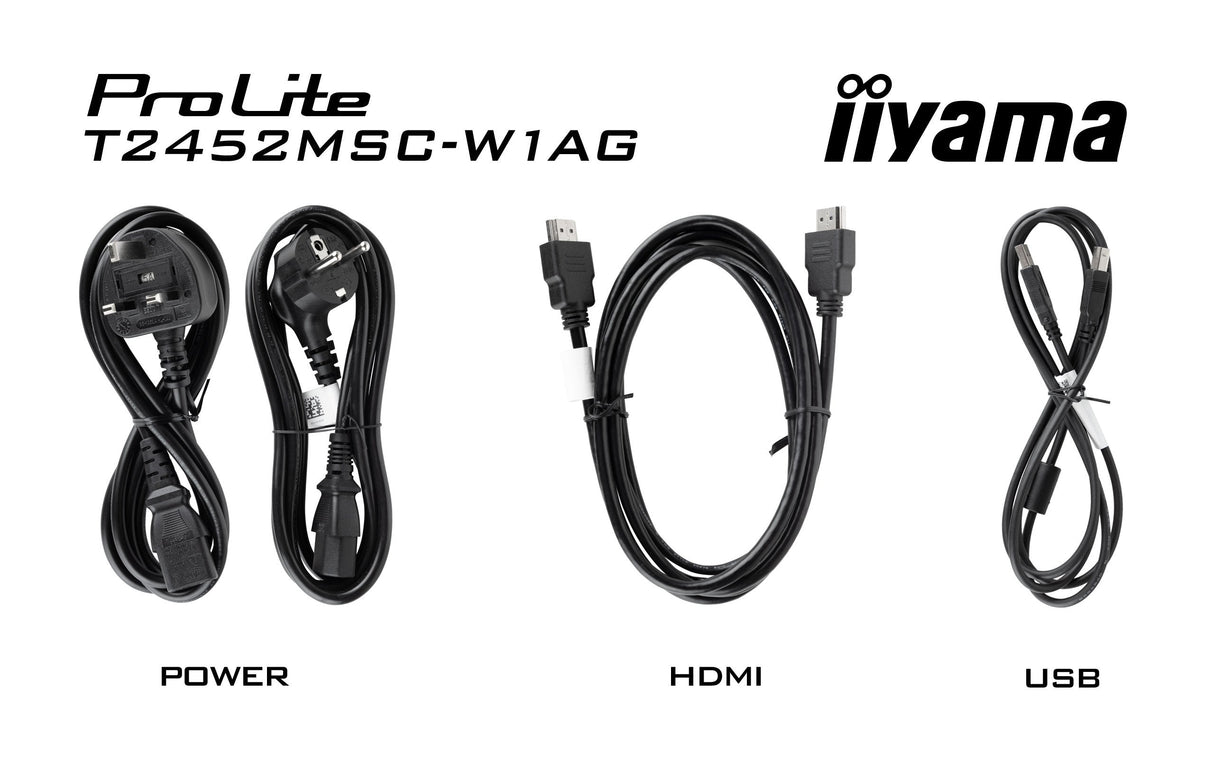 Iiyama Prolite T2452msc-W1ag Pantalla Para Pc 60,5 Cm (23.8") 1920 X 1080 Pixeles Full Hd Led Pantalla Táctil Blanco