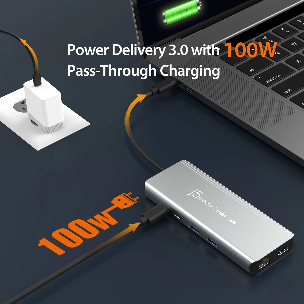 Estación De Conexión Hub Multipuerto J5create Usb4 8k 1x8k Hdmi/2xusb3.2/2xusb-C/Rj45 2.5g Plata Jcd403-N