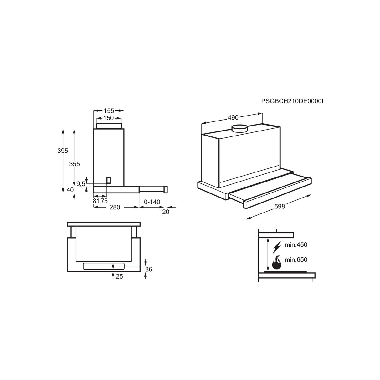 EAN 7332543810222 - Electrolux LFP616X Telescópica o extraplana Gris 600 m³/h imagen 2