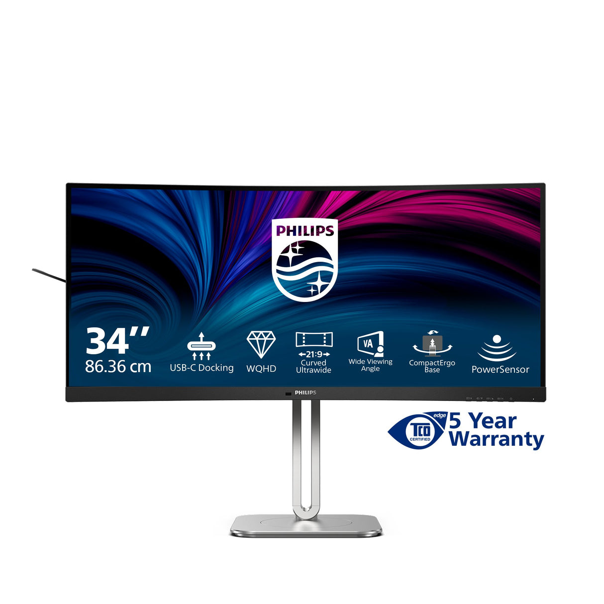 EAN 8712581806040 - Philips 5000 series 34B2U5600C/00 pantalla para PC 86,4 cm (34") 3440 x 1440 Pixeles Dual QHD LCD Gris imagen 3