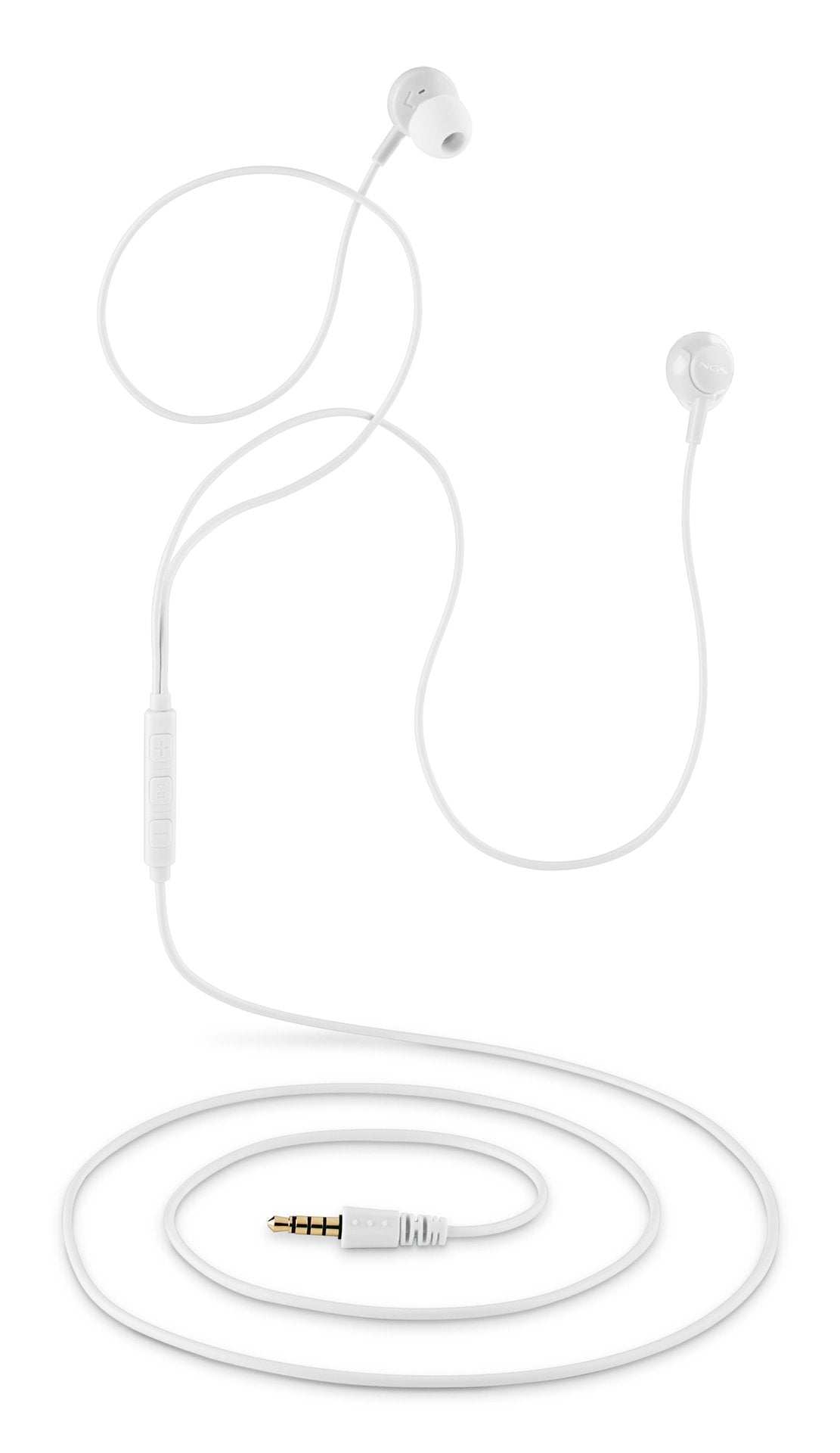 Auriculares Intrauditivos Ngs Cross Drift Con Micrófono Jack 3.5 Blancos