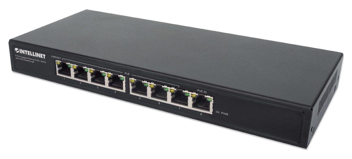 EAN 0766623561679 - Intellinet 561679 switch Gigabit Ethernet (10/100/1000) Energía sobre Ethernet (PoE) Negro imagen 1