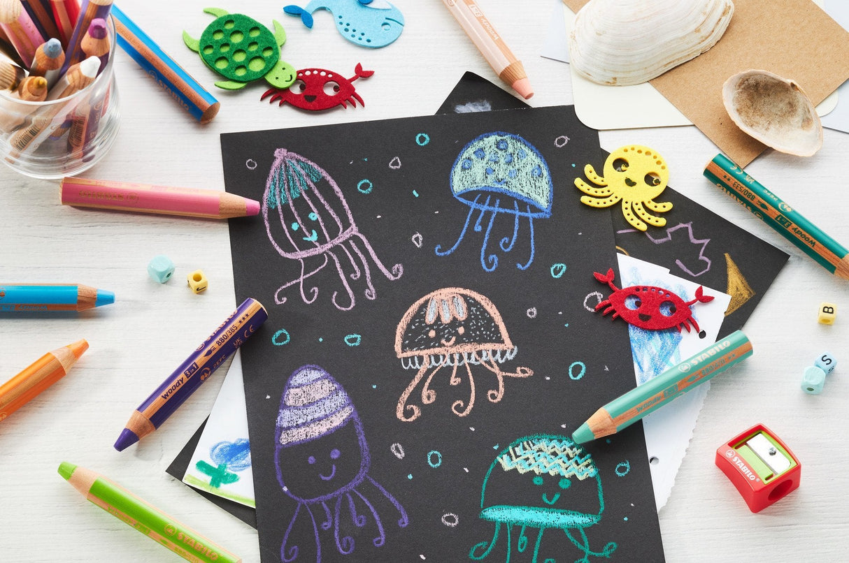 Stabilo Lápices De Colores Woody 3 En 1 Estuche De 5 Lila