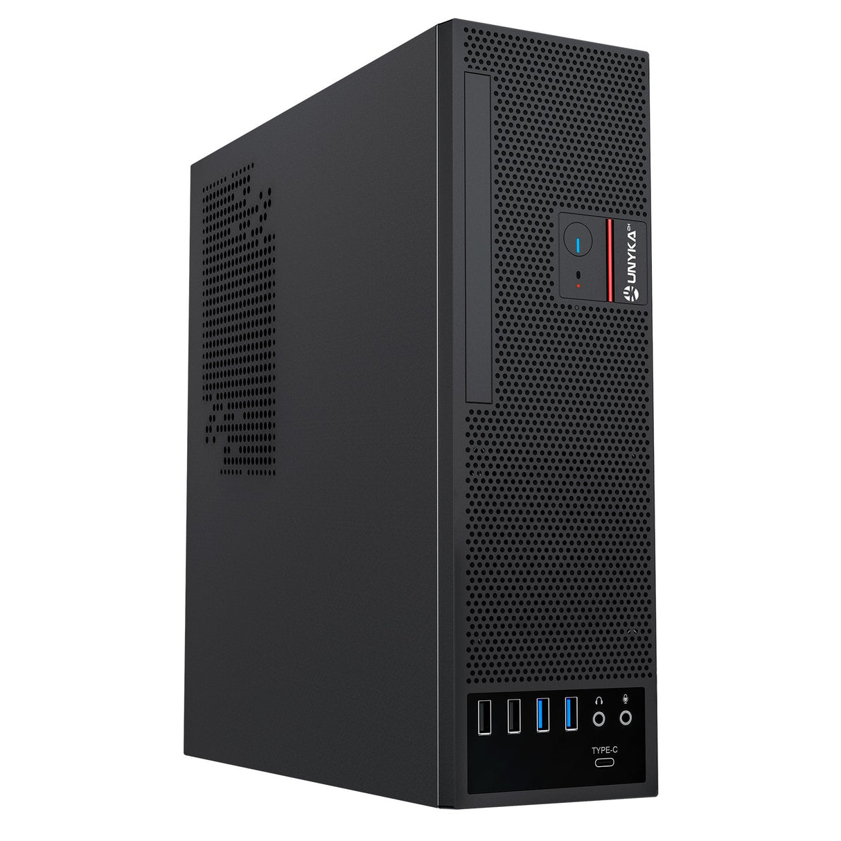 Caja Pc Unykach Uk3006 Slim Microatx Con Fuente De Alimentacion 150w - Tamaño Disco Soportado 2.5" - Usb-A 2.0/3., Usb-C Y