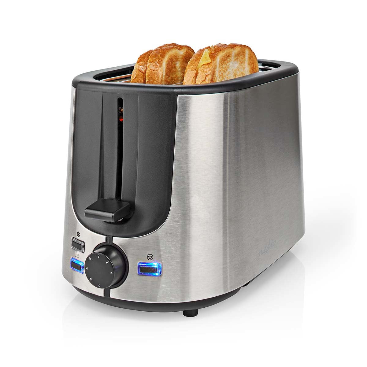 EAN 5412810336272 - Nedis KABT300EAL tostadora 7 2 rebanada(s) 1000 W Aluminio, Negro imagen 1