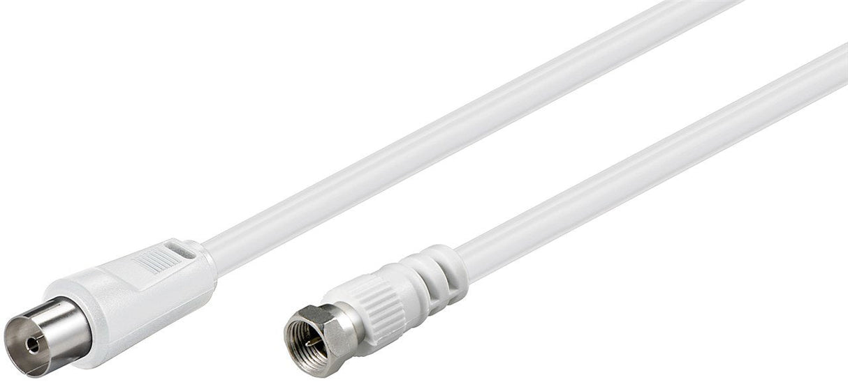 Conector Lnb Goobay - Toma Rf, 1,5 M, Cable Blanco, 1,5 Metros 11829