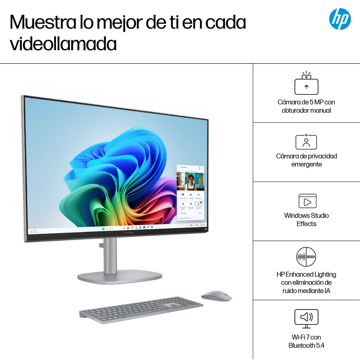 EAN 199896764919 - HP OmniStudio X All-in-One Desktop Next Gen AI 27-cs1005ns PC Copilot+ PC Intel Core Ultra 5 226V 68,6 cm imagen 7