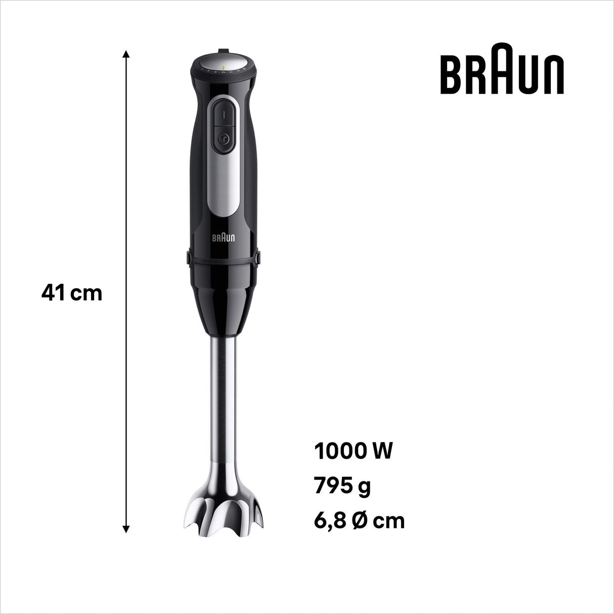Braun Mq55254m Stabmixer-Set Multiquick 5 Pro, Negro