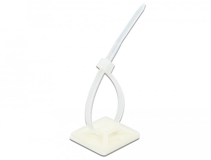 Base De Montaje Delock 30 X 30 Mm Con Brida Para Cables L 200 X A 4,8 Mm Blanco 10 Piezas