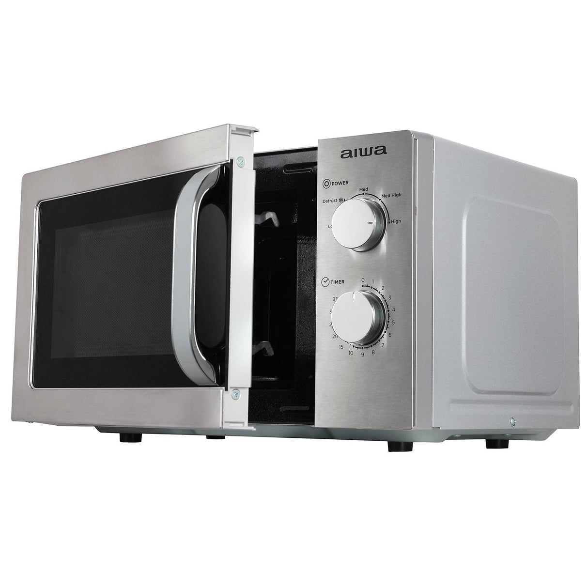 Microondas Aiwa Mw-200sl Frontal Acero Inox Capacidad 20l Potencia 700w