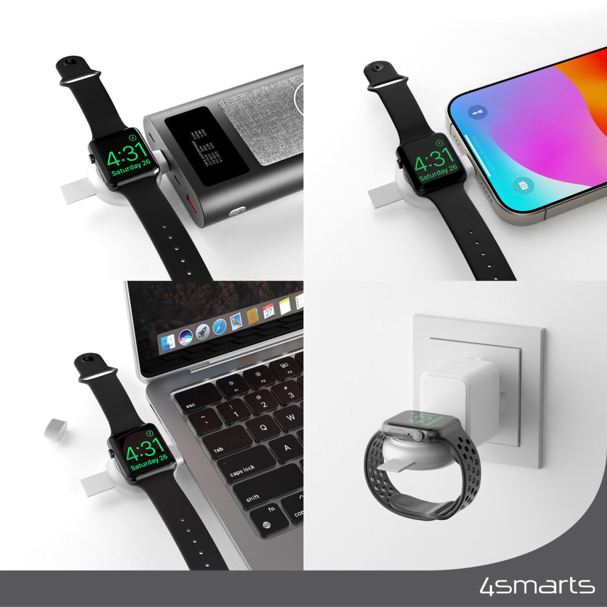 4smarts Mfi Fast Charger Para Apple Watch Plata