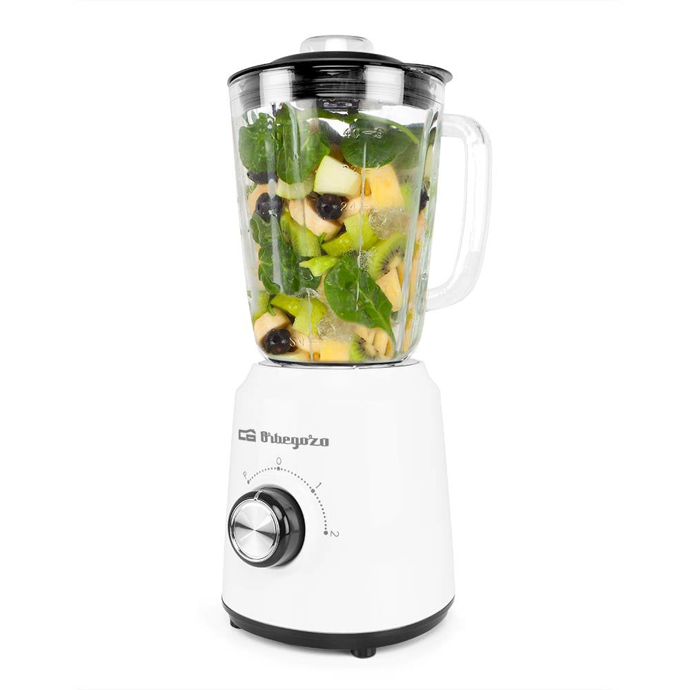 Batidora Orbegozo Bv 5040 De Vaso Potente Y Segura - 500w De Potencia - Vaso De Cristal De 1.5l - Cuchilla De Acero