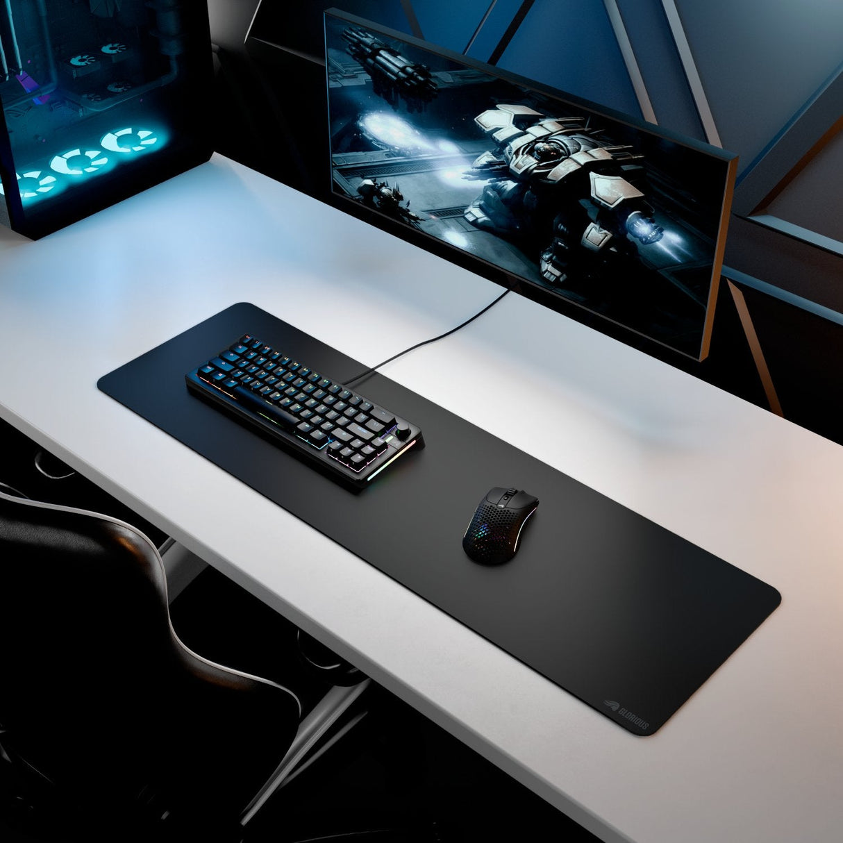 Glorious Gaming Alfombrilla De Ratón 2 L, Sin Bordes, Gummiert - 915 X 280mm, Negro