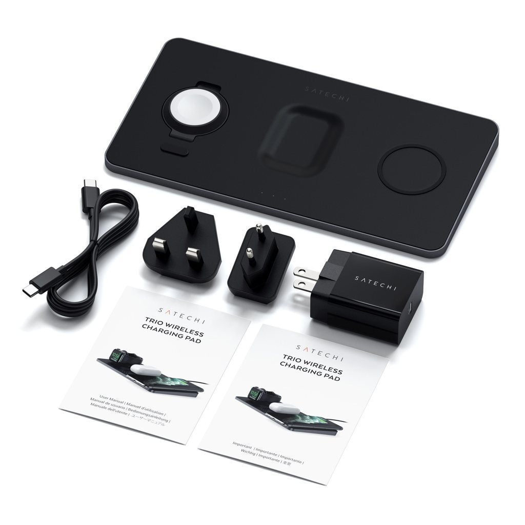 Cargador Inalámbrico Satechi St-X3twcpm Cargador De Dispositivo Móvil Auriculares, Smartphone, Reloj Inteligente Negro Corriente Alterna Interior