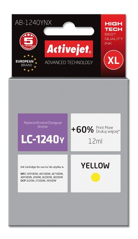 EAN 5901452156343 - Activejet AB-1240YNX cartucho de tinta 1 pieza(s) Compatible Alto rendimiento (XL) imagen 1