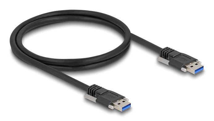Delock Usb 5 Gbps Cable Typ-A Stecker Zu Typ-A Stecker Mit Schraubenabstand 19 Mm M3 Schrauben 1 M Schwarz