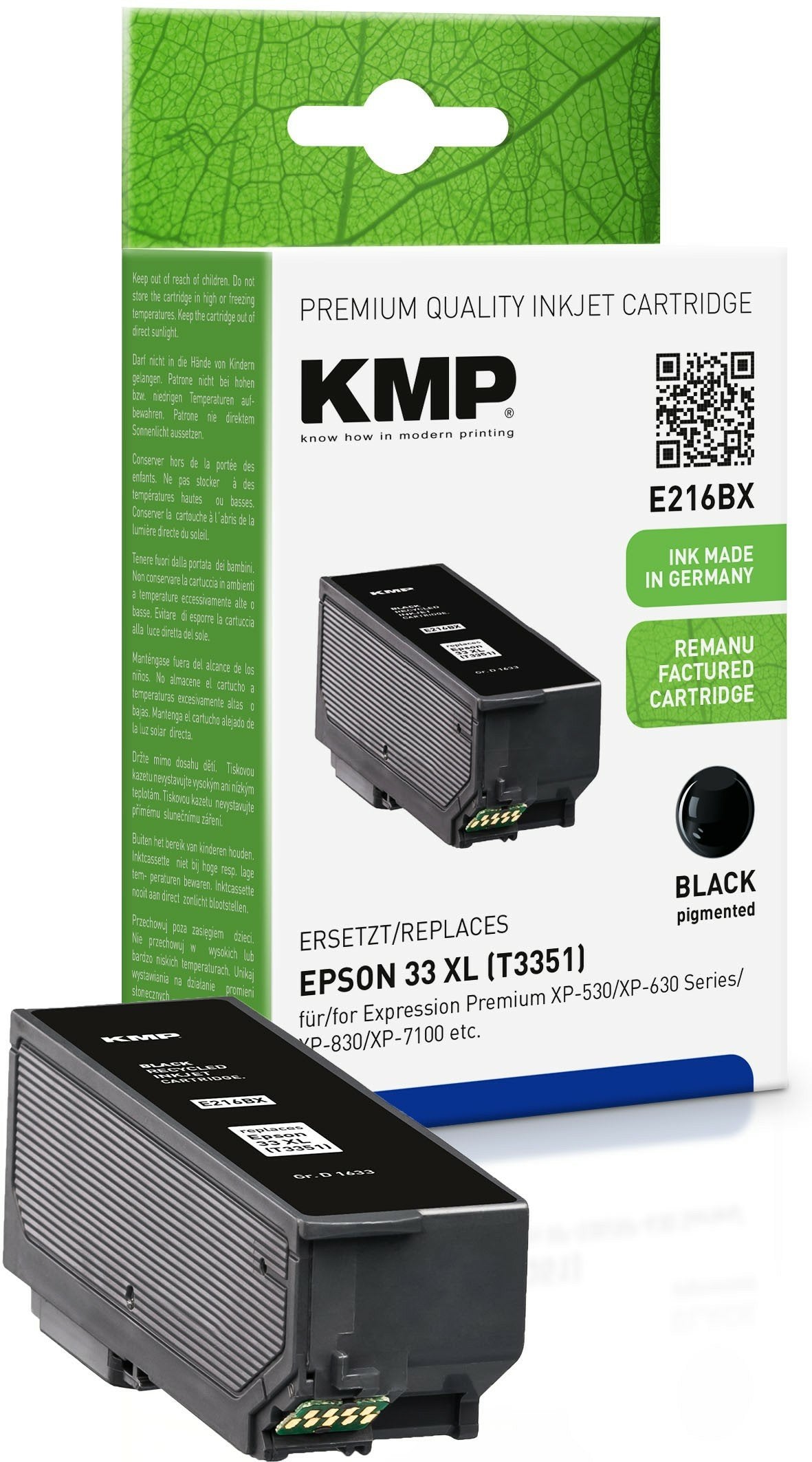 Kmp E216bx Ink Cartridge Black Compatible With Epson T 3351 Xl