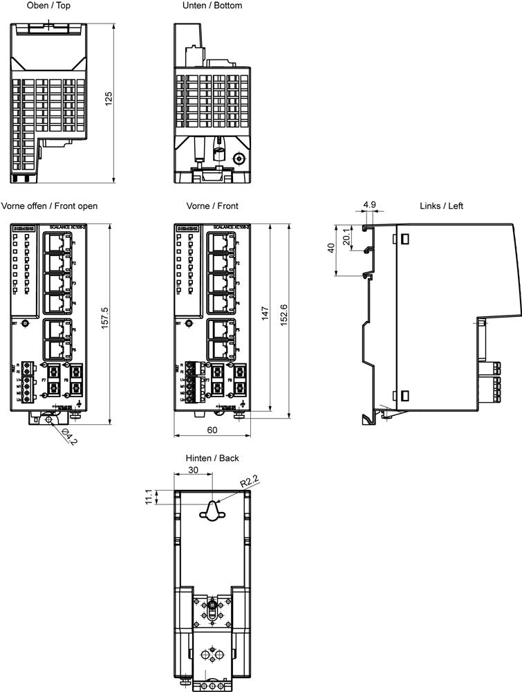 Siemens 6gk51062bd002ac2 6gk5106-2bd00-2ac2 Red Switch 10 - Switch - 0,1 Gbps