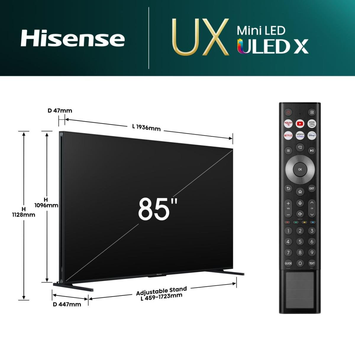 Hisense 85uxnq, Televisor Qled De 215 Cm 85", Negro, Ultrahd/4k, Triple Sintonizador, Amd Free-Sync, Panel De 120 Hz 85uxnq