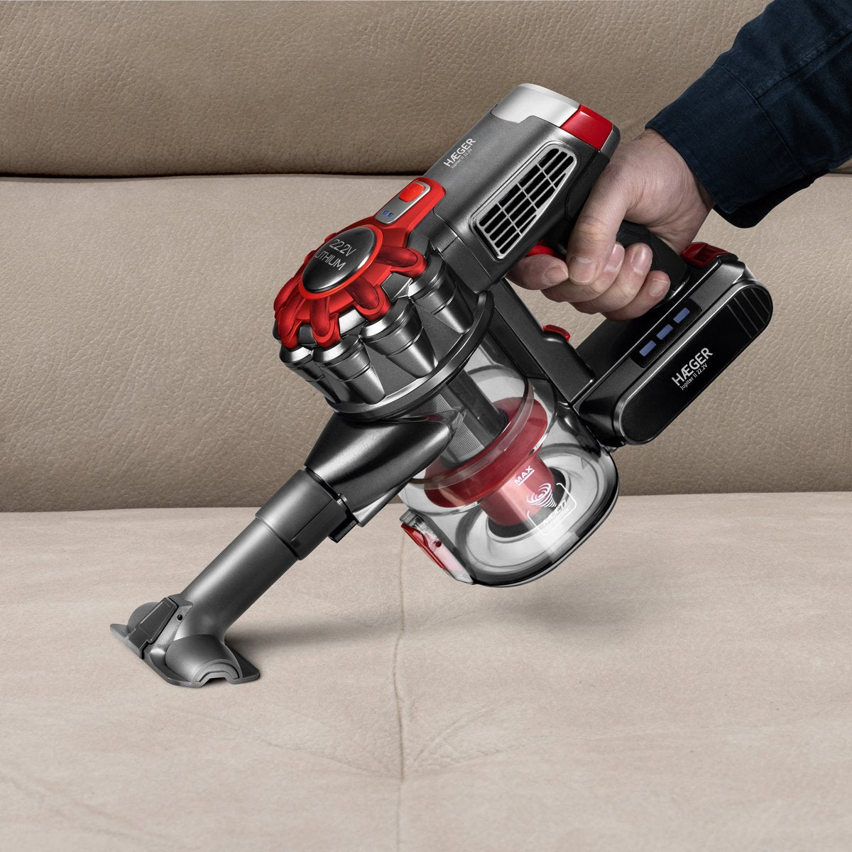 Aspiradora Haeger Jupiter Ii De Mano Negro Sin Bolsa